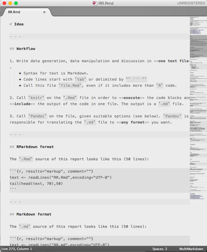 Screenshot of Sublime Editor with Markdown mode